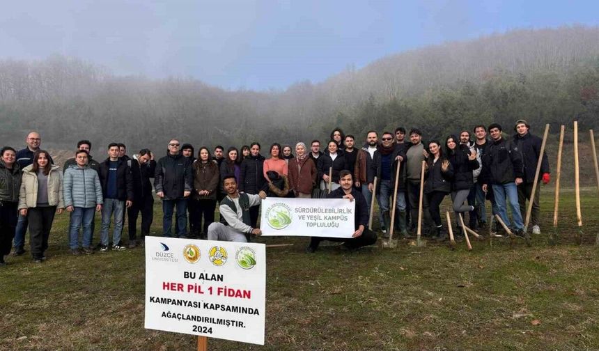 Atık piller fidana dönüştü